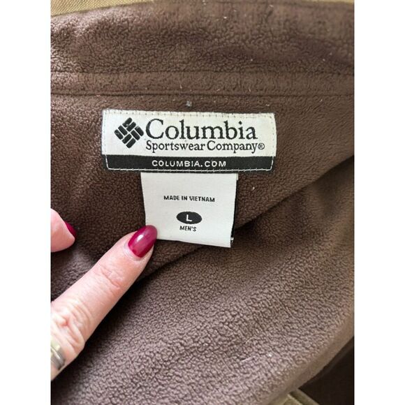 Columbia Brand Utility Jacket Khaki with Brown Lining Men's Large - Picture 5 of 7
